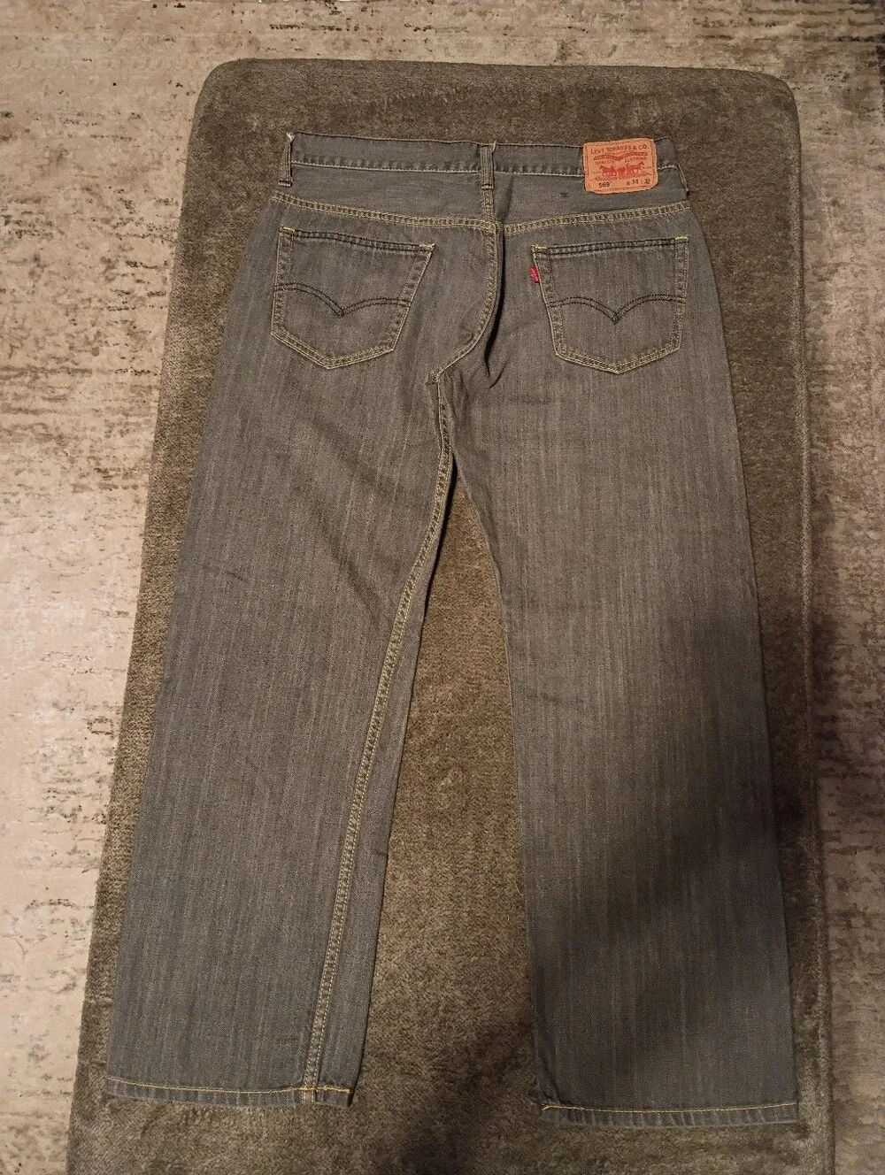 Levis Men's 569 Loose Straight Jeans Size 34x32 Grey Wash